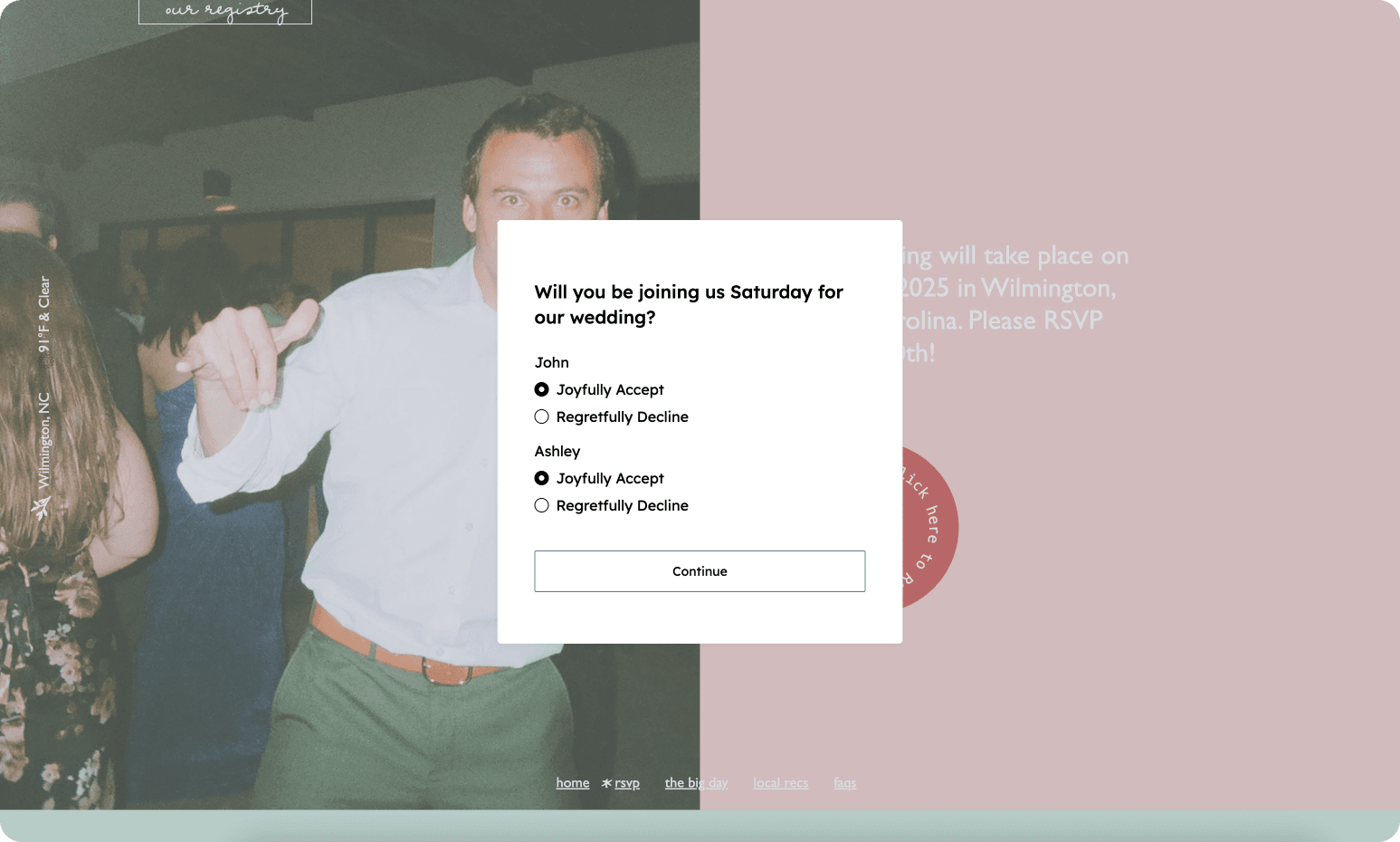 example rsvp