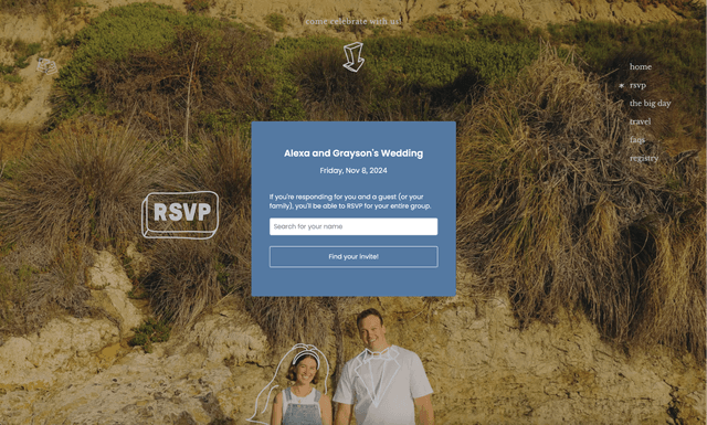 Elegant wedding RSVP example